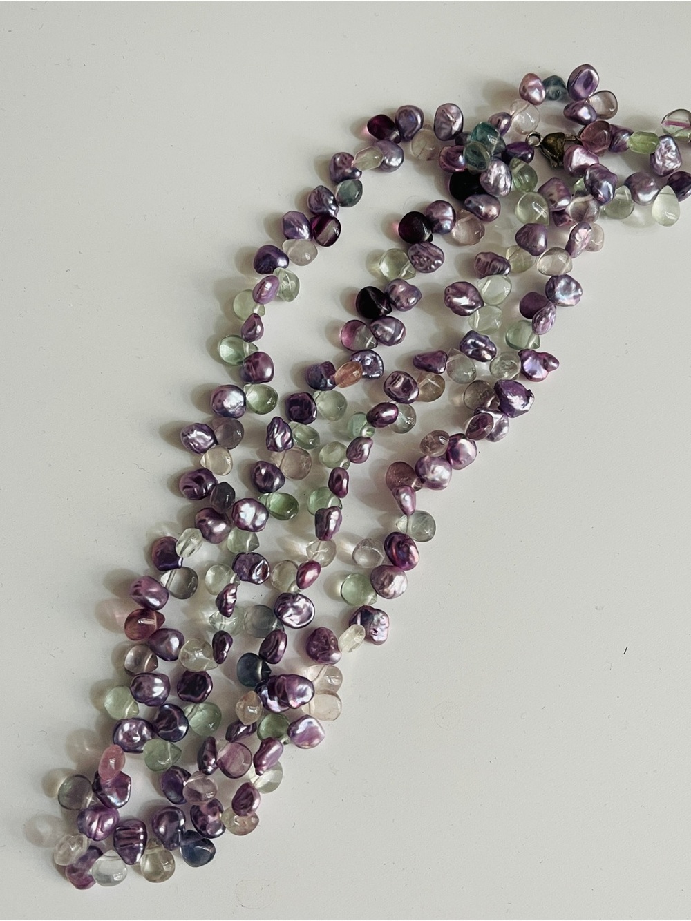 Honora 925 Purple Pearl and Pastel Gemstone Multi-Strand Necklace signed